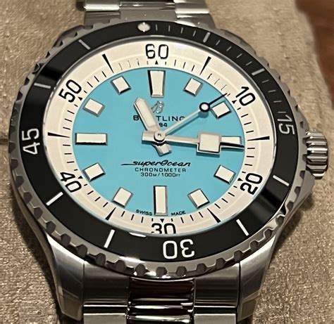 breitling superocean tiffany blue